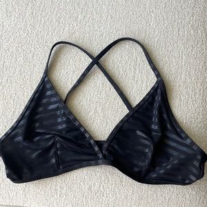 Large EUC American Apparel Black Striped Bralette